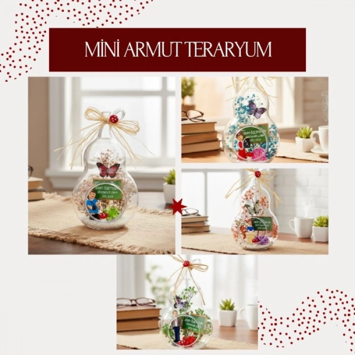 Mini Armut Teraryum - Öğretmenler Günü Hediyesi