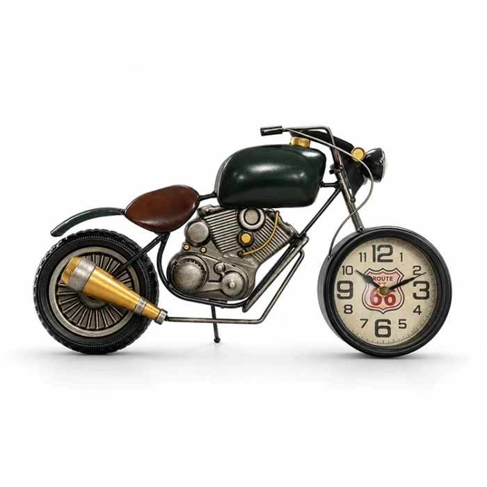 Motosiklet Tasarımlı Metal Duvar Saati Alk5790