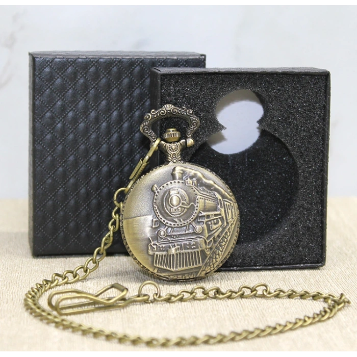 Özel Kutulu Tren Temalı Köstekli Saat Alk2604