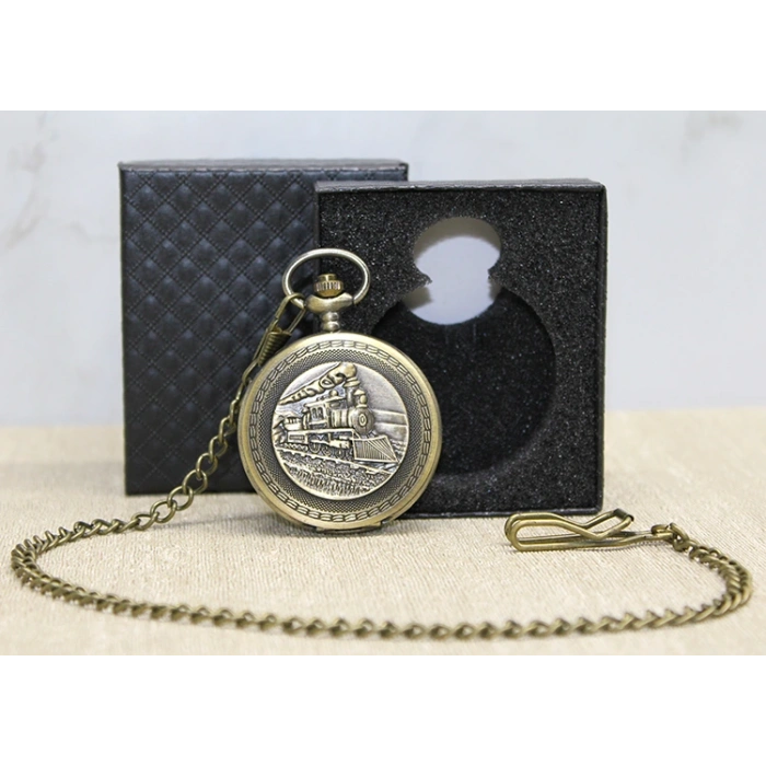 Özel Kutulu Tren Temalı Köstekli Saat Alk4670