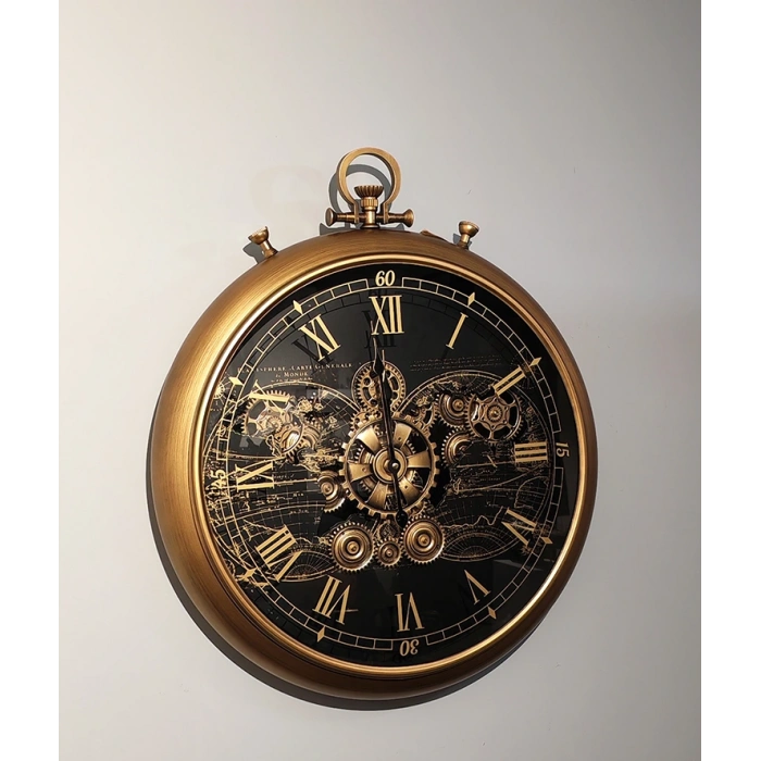 Özel Tasarım Metal Çarklı Duvar Saati Liv151