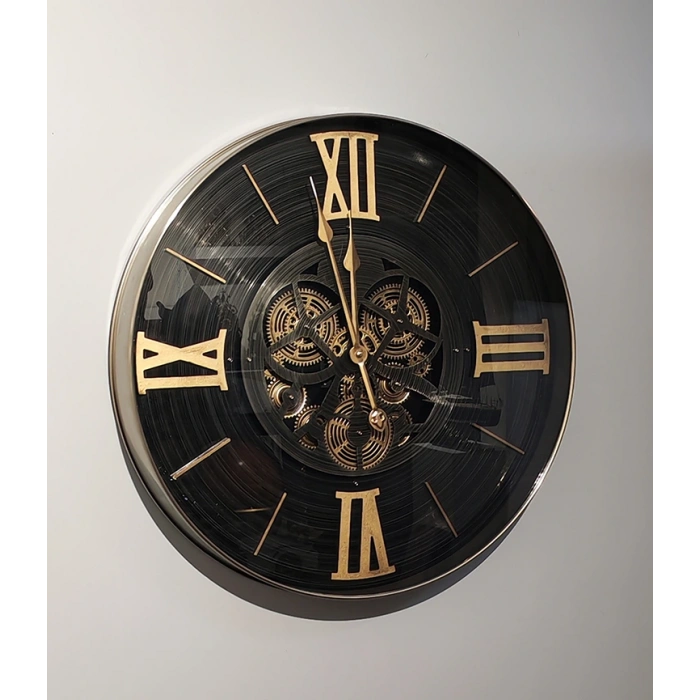 Özel Tasarım Metal Çarklı Duvar Saati Liv155