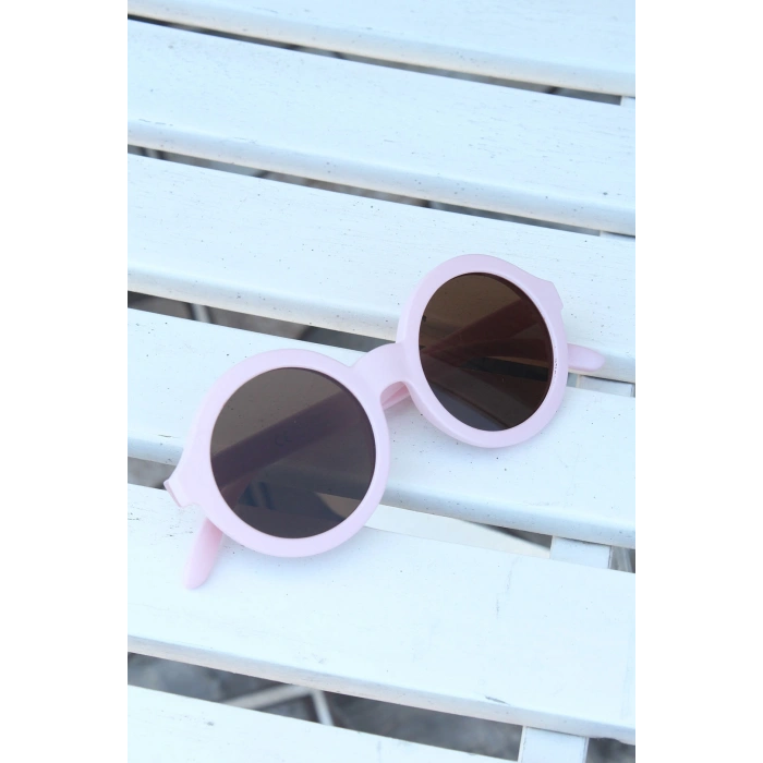 Pembe Renk Yuvarlak İskandinav Çocuk Gözlüğü
