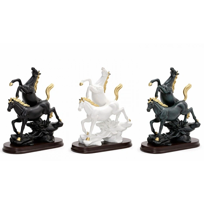 Polyester 2Li Şahlanmış At Figürü Alk1626