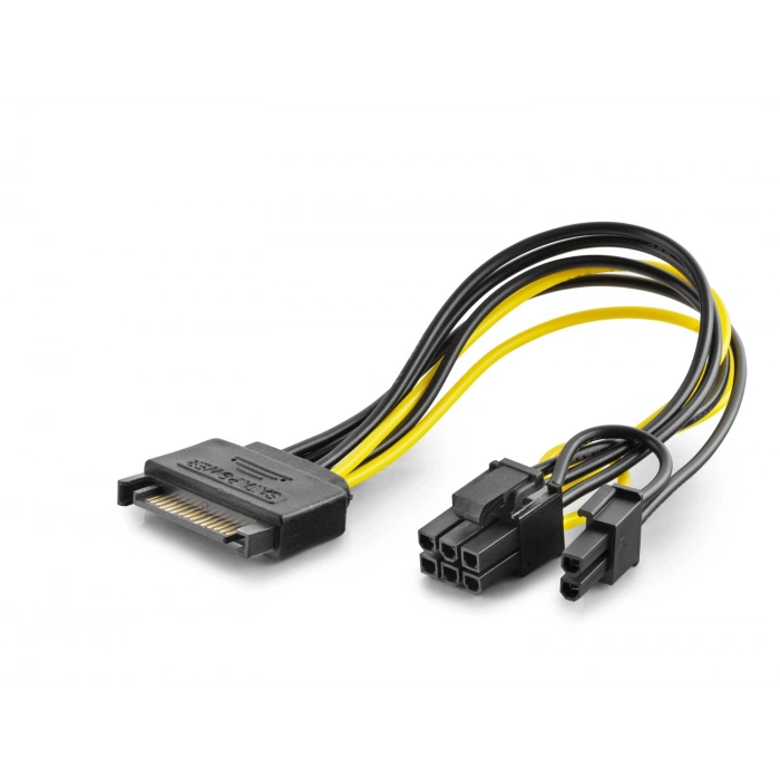 Sata To 6+2 Pin Ekran Kartı Power Kablosu 26 Cm - Siyah HDX5570