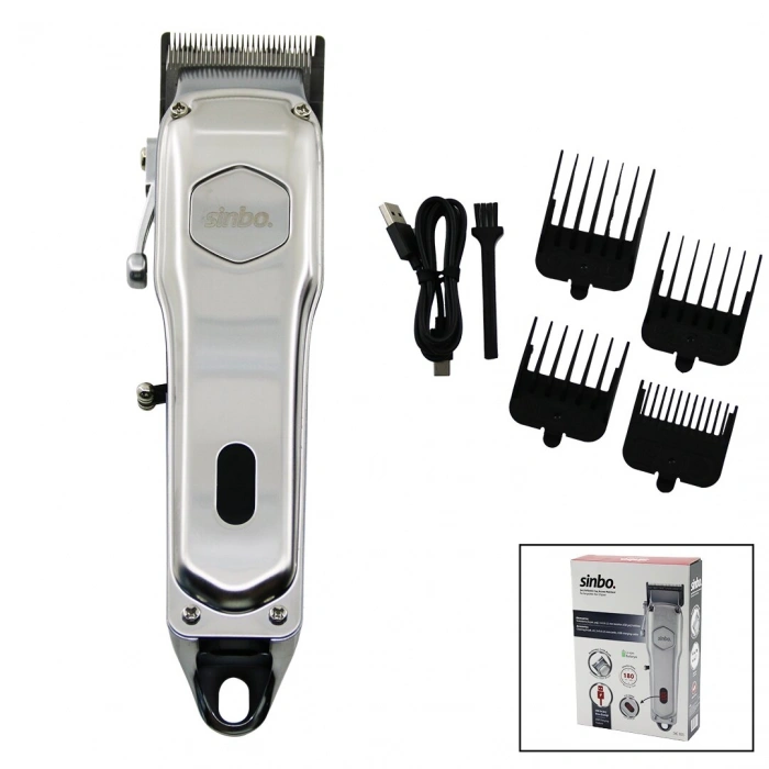Sinbo Tıraş Makinesi - USB Şarjlı - Çelik Gövde - Kollu Tarak Ayarı