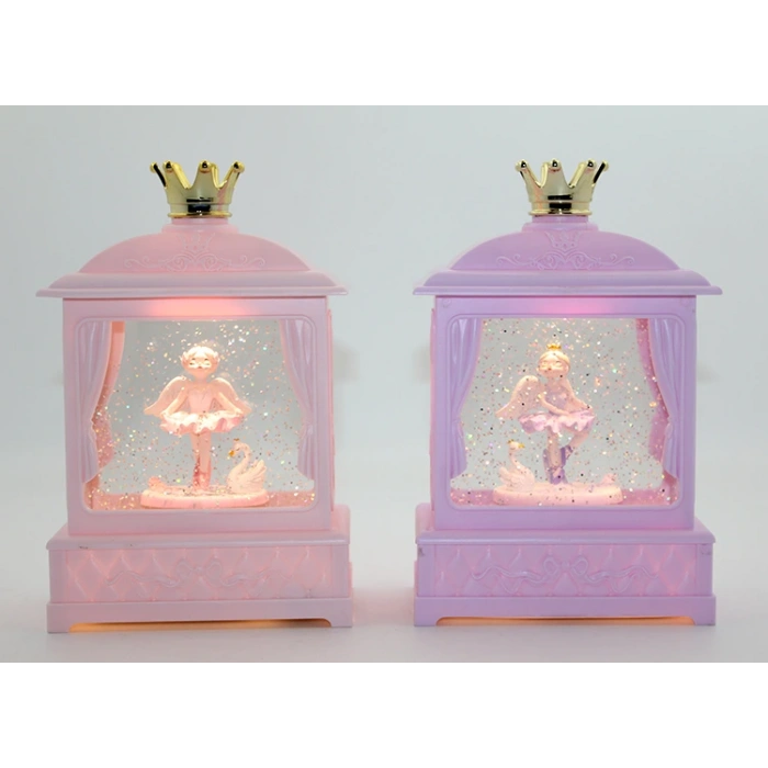 Taçlı Melek Figürlü Işıklı Müzikli Kar Küresi Alk1646