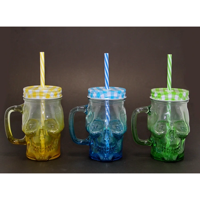 Tekli Cam Kurukafa Kupa Bardak Pipetli