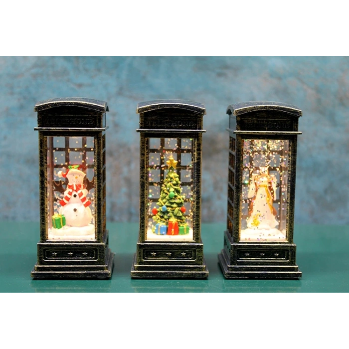 Telefon Kulübeli Işıklı Kar Küresi Alk3217