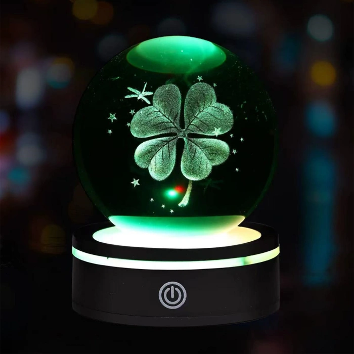 Usbli Dönen Yonca Cam Küre