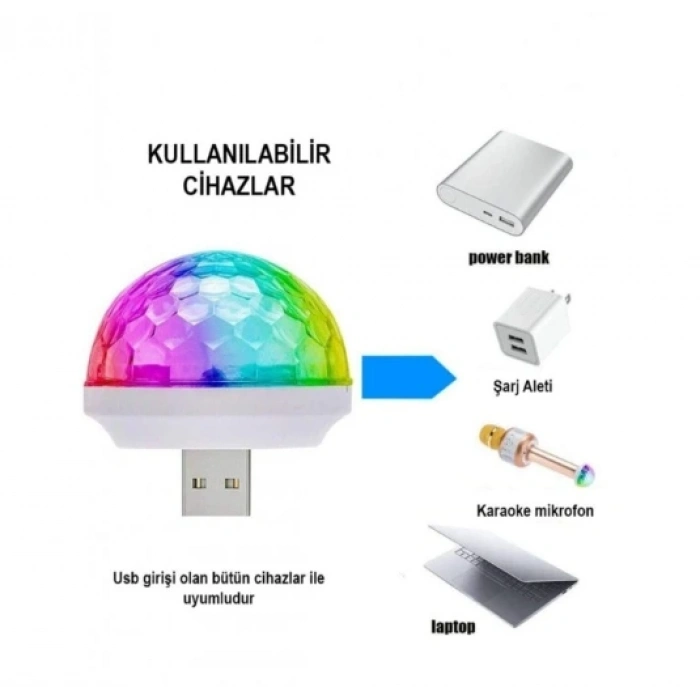 Usb Girişli Sese Duyarlı Disko Topu