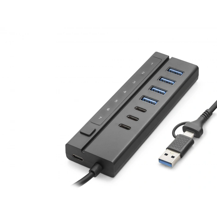 Usb Type-C 3.2 Gen1 Hub Anahtarlı 8 Port 5 Gbps Siyah HDX7062