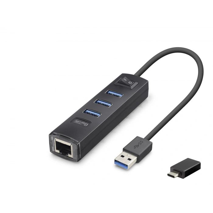 Usb Type-c 3.2 Gen1 Hub Ethernet Gigabit 4 Port Siyah RJ4503