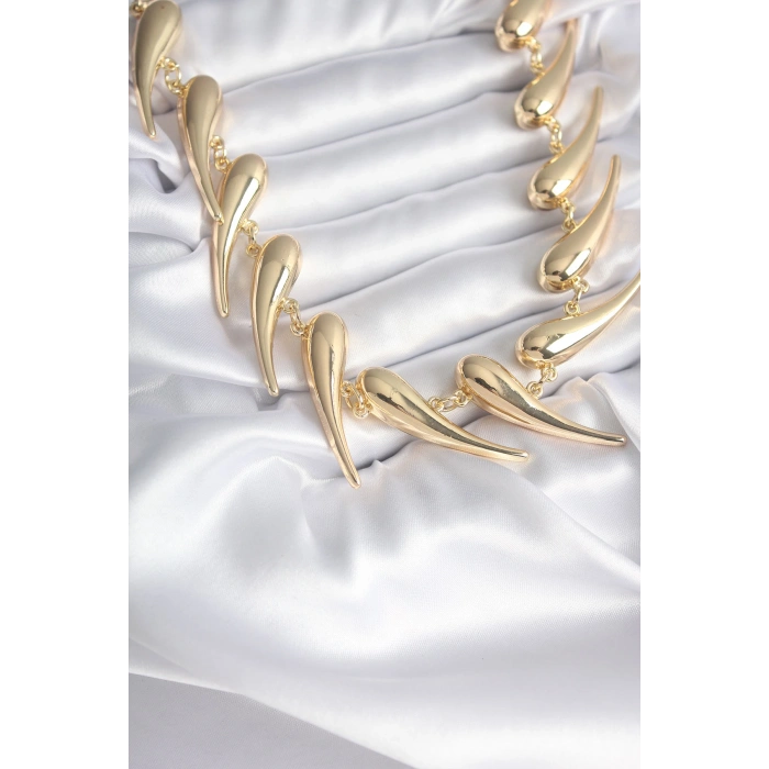 VIP Seri Özel Tasarım Gold Renk Kadın Kolye TJ-BKO8237