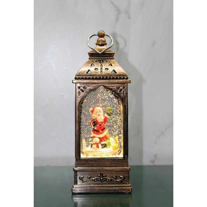 Yılbaşı Temalı Noel Babalı Işıklı Müzikli Kar Küresi Alk3211