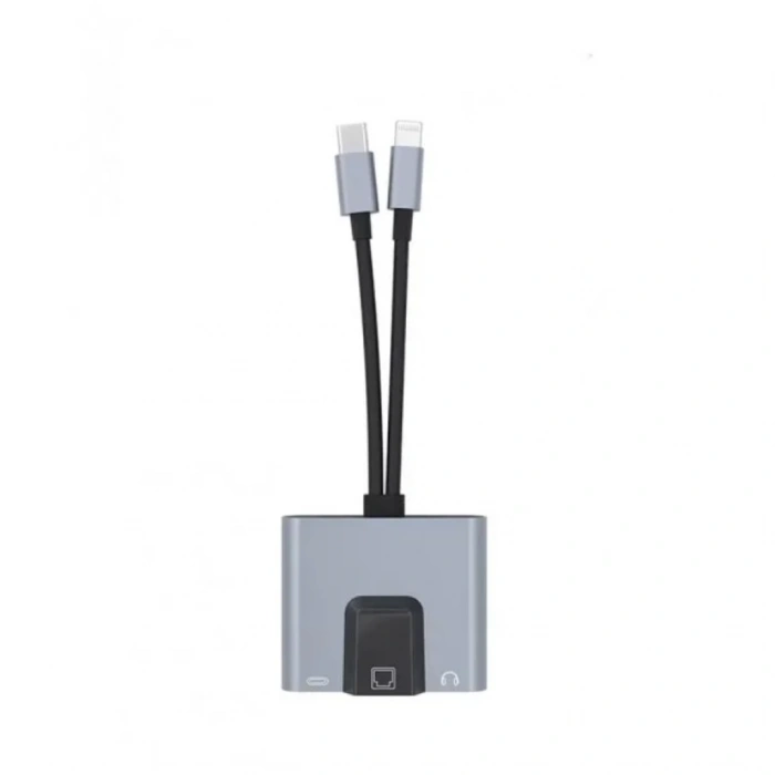 ZR815 Lightning Type-C 3 İn 1 Ethernet Çevirici Aux