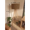 3 Ayaklı Tripod Lambader Tütün Kahve Kumaş Başlık