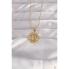 316L Çelik Gold Renk Güneş Figür Vintage Kolye - TJ-BKO9060