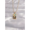 316L Çelik Gold Renk Karışık Mineli El Figür Tarot Kolye TJ-BKO9035