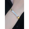 316L Çelik Gold Renk Zirkon Taşlı Kadın Kelepçe TJ-BB5285