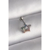 316L Çelik Gümüş Renk Renkli Zirkon Taşlı Yıldız Model Tragus Piercing TJ-PR1355