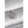 316L Çelik Gümüş Renk Zirkon Taşlı Ay Yıldız Tragus Piercing TJ-PR1257