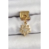 316L Çelik Sallantılı Zirkon Taşlı Yıldız Model Gold Renk Nomination Charm TJ-BC1416