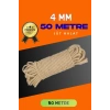4 MM 50 Metre Jüt Halat Dekoratif Hasır İp Urgan Süs
