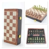 Ahşap Kutulu Metal Taşlı Hazneli Satranç Takımı Alk4227