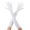 Beyaz Renk Dirseğe Kadar Uzun Kumaş Eldiven 40 cm