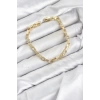 CM Kare Halka Model Gold Renk Pirinç Kadın Bileklik TJ-BB8592