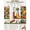 Çok Amaçlı Bıçak - Soyacak - Jülyen Doğrama - Açacak Fonksiyonlu Paslanmaz Çelik 3ü 1 Arada