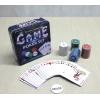 Metal Kutulu 80 Chip Ve 1 Adet İskambil  Kağit Setine Sahip Poker Oyunu Alk3534