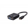 Mini Hdmi To Vga Ses Çıkışlı Görüntü Dönüştürücü - Siyah HDX7762