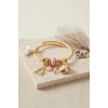 Pembe Deniz Kabuğu Model Gold Renk Charmlı Bileklik TJ-BB8676
