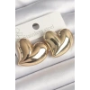 Pirinç Gold Renk Bomba Kalp Model Kadın Küpe TJ-BKP10236