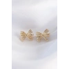 Pirinç Gold Renk Fiyonk Küpe TJ-BKP8930