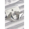 Pirinç Gümüş Renk 3D Üçgen Model Kadın Küpe TJ-BKP10230