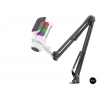 Profesyonel Ayarlanabilir Masa Kolu Askılı Rgb Mikrofon 192 Khz / 24Bit Type-C - Beyaz M835W