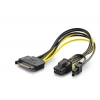 Sata To 6+2 Pin Ekran Kartı Power Kablosu 26 Cm - Siyah HDX5570