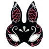 Siyah Süet Tavşan Maskesi Simli