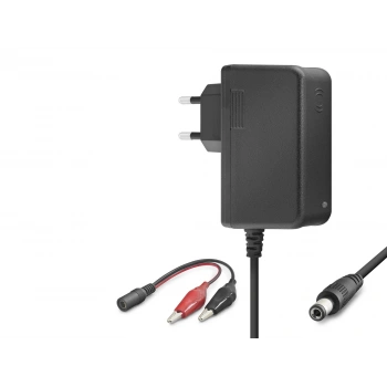 12V 1.2A 14.4W Krokodil Uç Akü Şarj Adaptörü - Siyah B5056