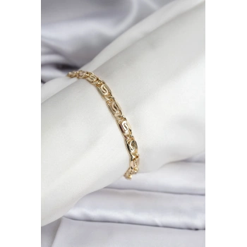 14K Gold Renk Kaplama Zincir Model CM Kadın Bileklik TJ-BB8129