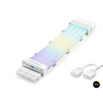 24 Pin Argb Power Supply Uzatma Kablosu Gümüş Kaplamalı Bükülebilir 2 Mm 108 Led Beyaz ND2814W