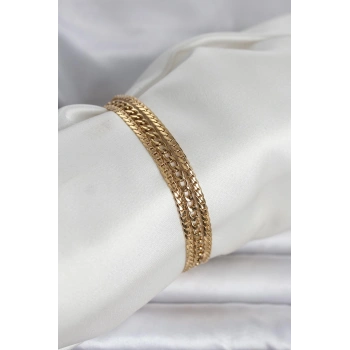 316L Çelik Gold Renk 3lü Kadın Bileklik TJ-BB8384
