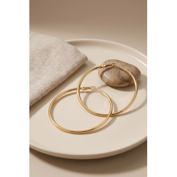 316L Çelik Gold Renk 56 mm Halka Küpe TJ-BKP12009