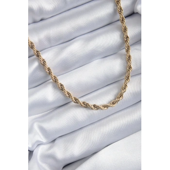 316L Çelik Gold Renk 60 cm Burgu Model Kadın Kolye TJ-BKO7972