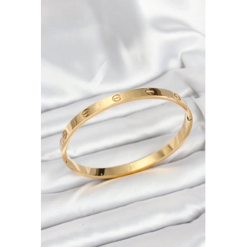 316L Çelik Gold Renk 65 mm Kadın Kelepçe Bileklik TJ-BB7912