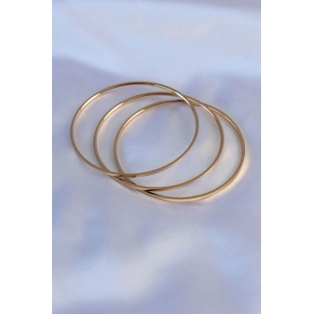 316L Çelik Gold Renk Ajda Model Kadın 65 mm Bilezik TJ-BB5361