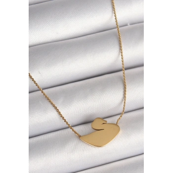 316L Çelik Gold Renk Zincir Kuğu Model Kadın Kolye TJ-BKO9873